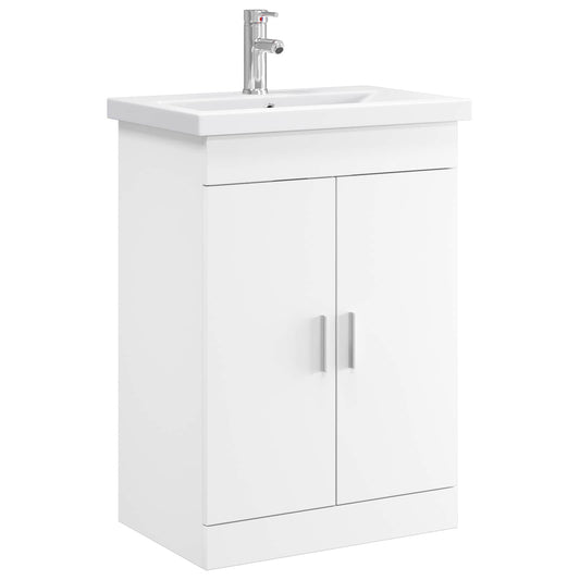vidaXL Bathroom Furniture Set White 61 x 40 x 84.5 cm Engineered Wood