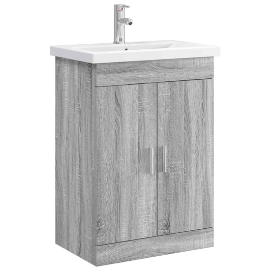 vidaXL Bathroom Furniture Set Grey Sonoma 61 x 40 x 84.5 cm