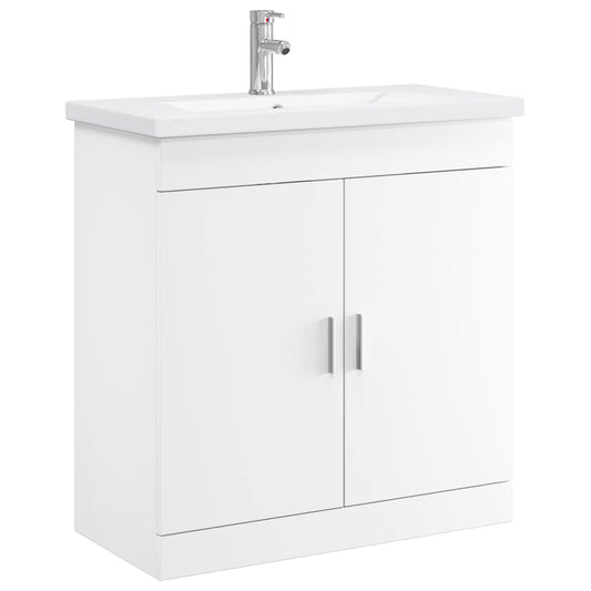 vidaXL Bathroom Furniture Set White 81 x 40 x 84.5 cm Engineered Wood