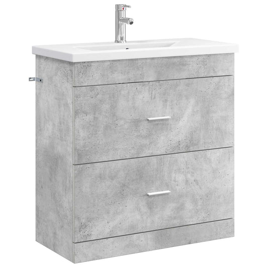 vidaXL Bathroom Furniture Set Concrete Grey 81 x 40 x 84.5 cm
