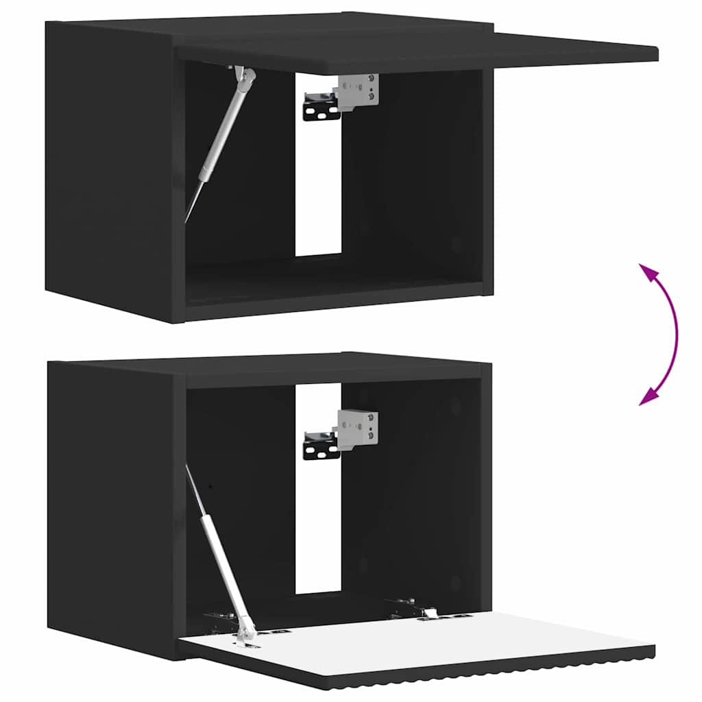 vidaXL TV Wall Cabinet Black 39 x 31 x 29.5 cm Engineered Wood