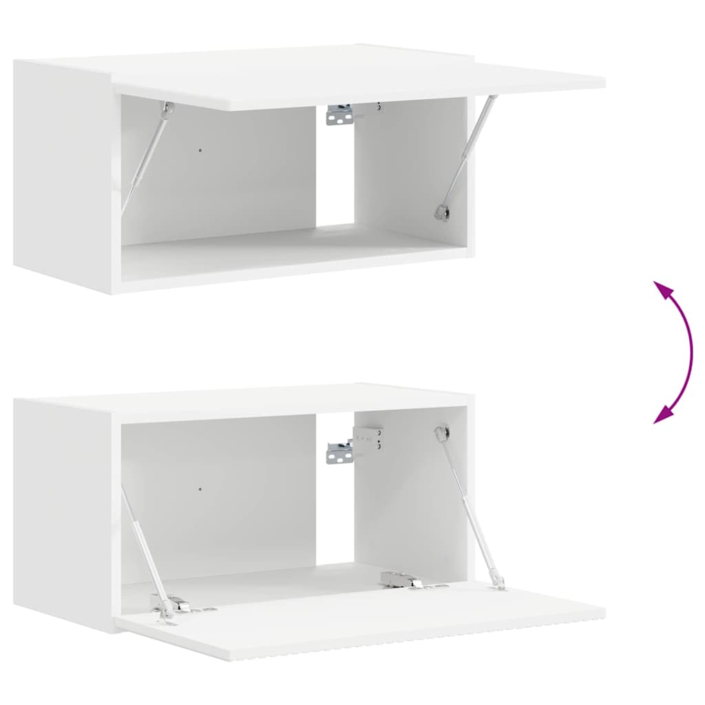 vidaXL TV Wall Cabinet White 60 x 31 x 29.5 cm Engineered Wood