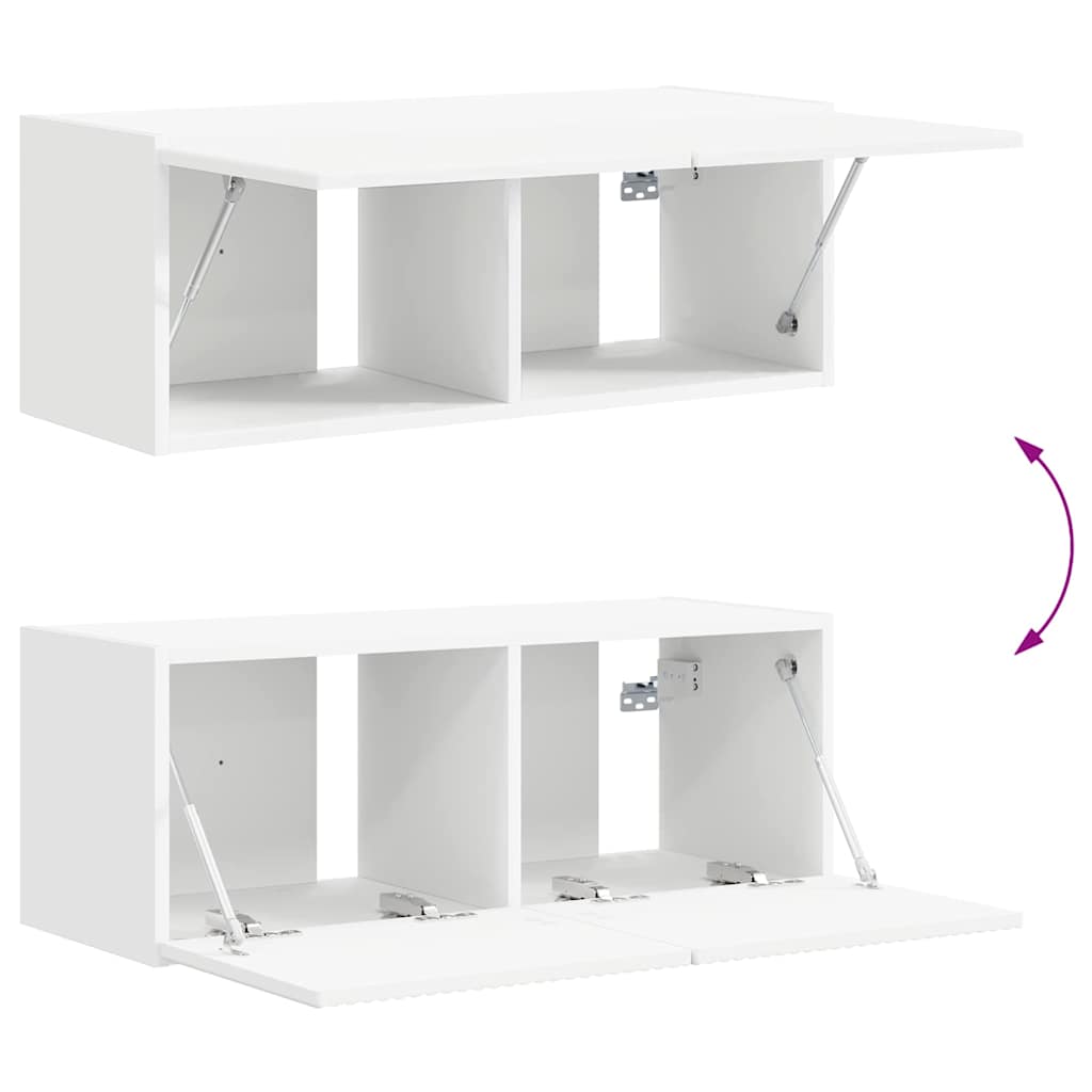 vidaXL TV Wall Cabinet White 78.5 x 31 x 29.5 cm Engineered Wood