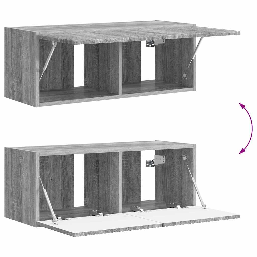 vidaXL TV Wall Cabinet Grey Sonoma 78.5 x 31 x 29.5 cm Engineered Wood