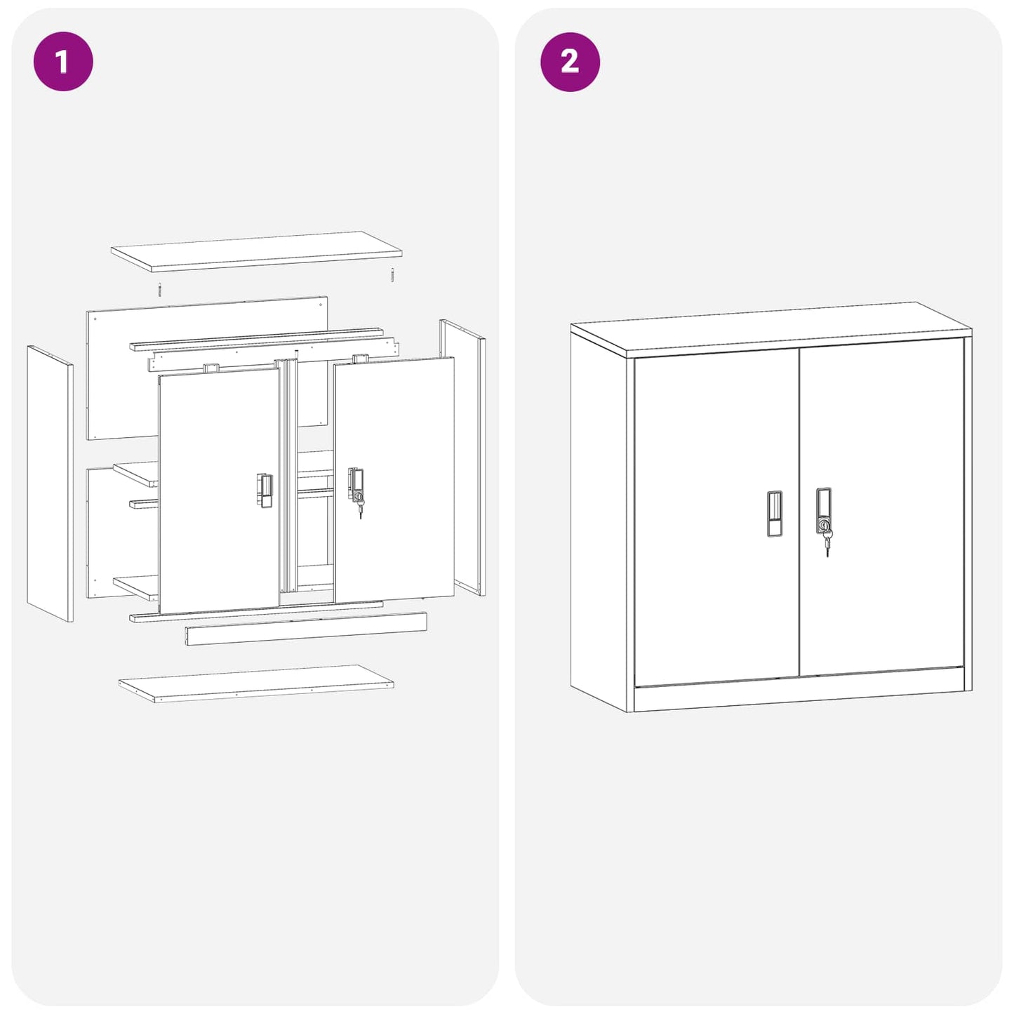 vidaXL Storage Cabinet Anthracite 90 x 40 x 90 cm Steel