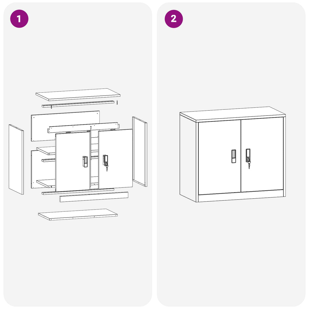 vidaXL Storage Cabinet Black 80 x 40 x 70 cm Steel