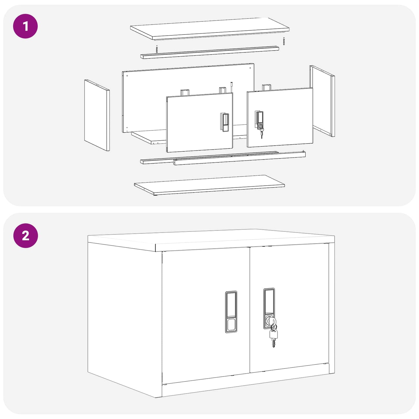 vidaXL Storage Cabinet Black 60 x 40 x 40 cm Cold-Rolled Steel