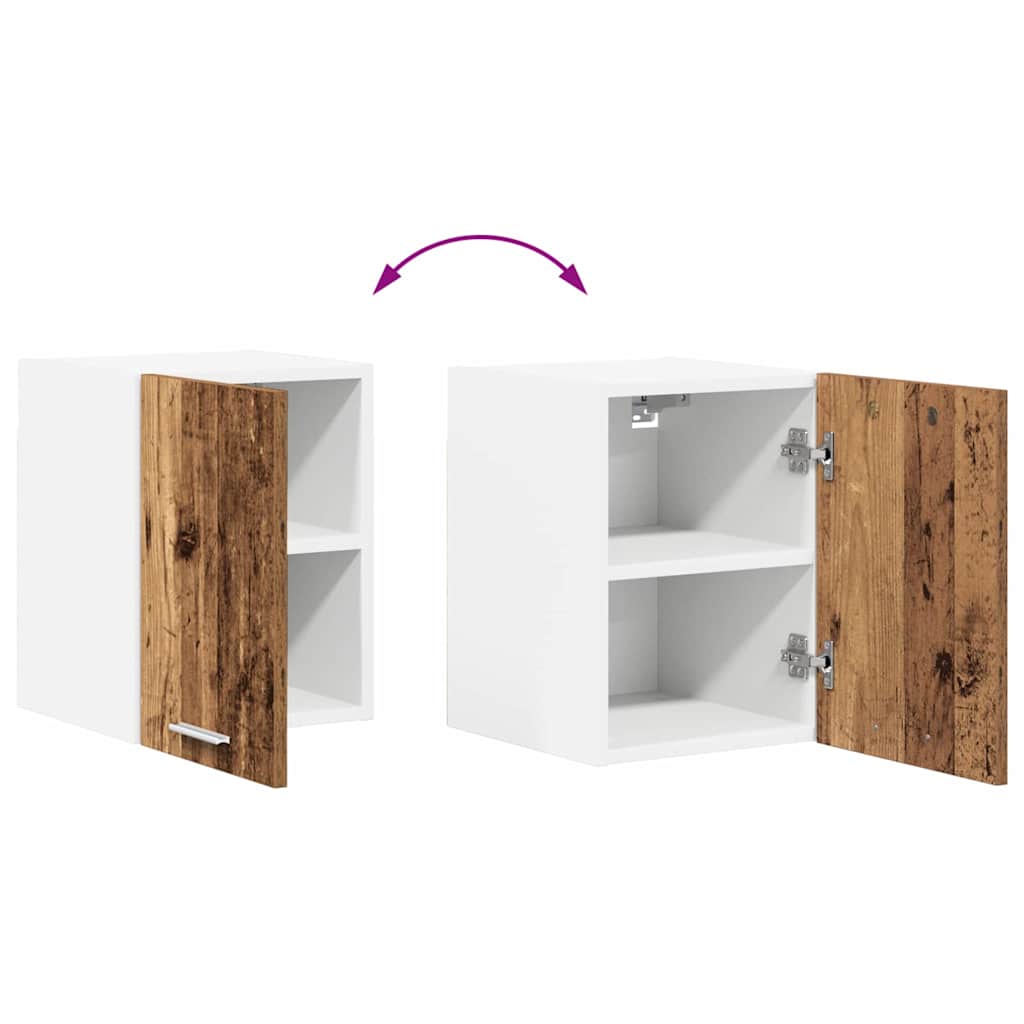 vidaXL Hanging Cabinet with Storage Old Wood and White 30 x 31 x 40 cm