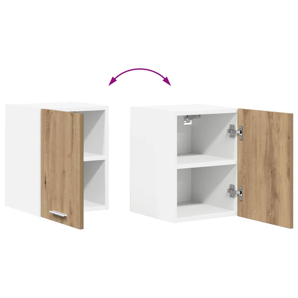vidaXL Hanging Cabinet Artisan Oak and White 30 x 31 x 40 cm