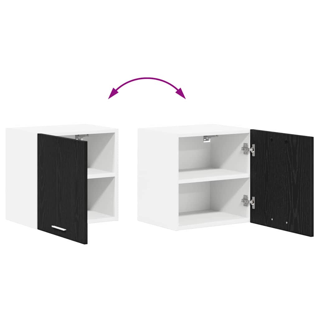 vidaXL Hanging Cabinet Black Oak and White 40 x 31 x 40 cm