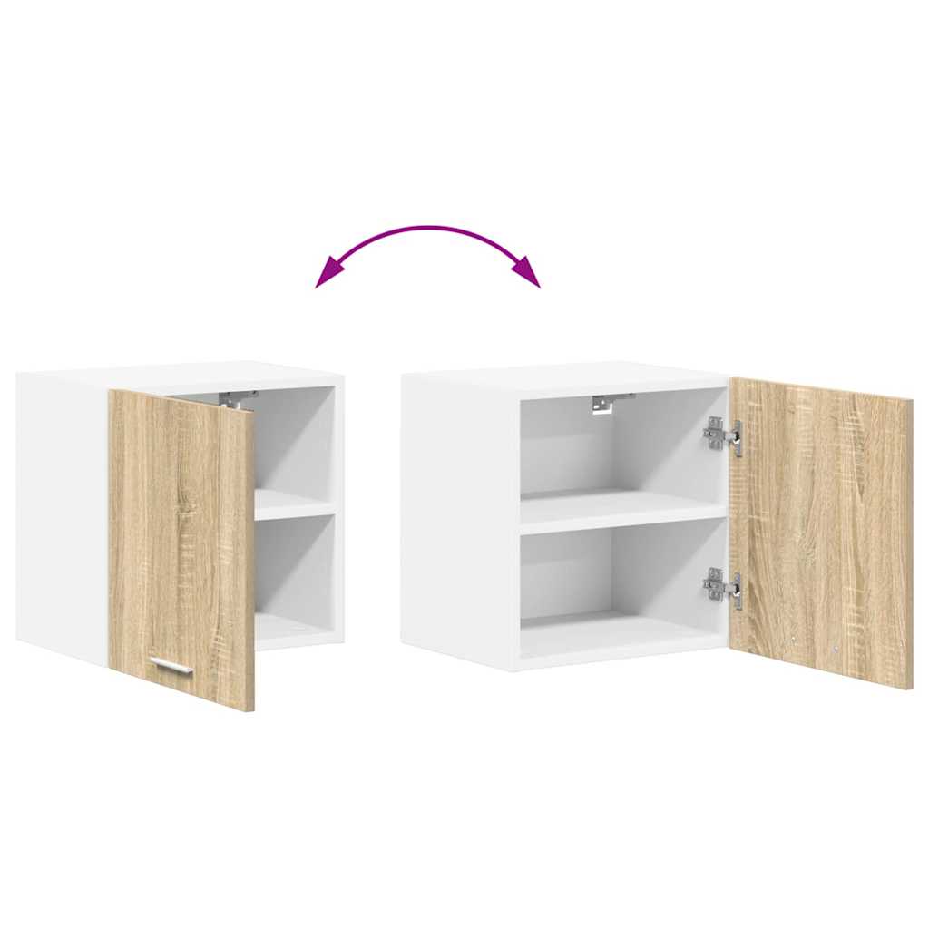vidaXL Hanging Cabinet Sonoma Oak and White 40 x 31 x 40 cm