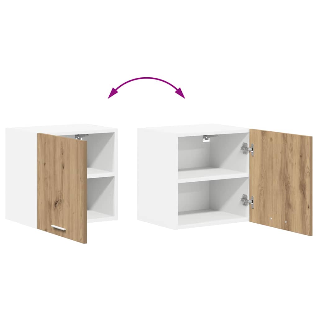 vidaXL Hanging Cabinet Artisan Oak and White 40 x 31 x 40 cm