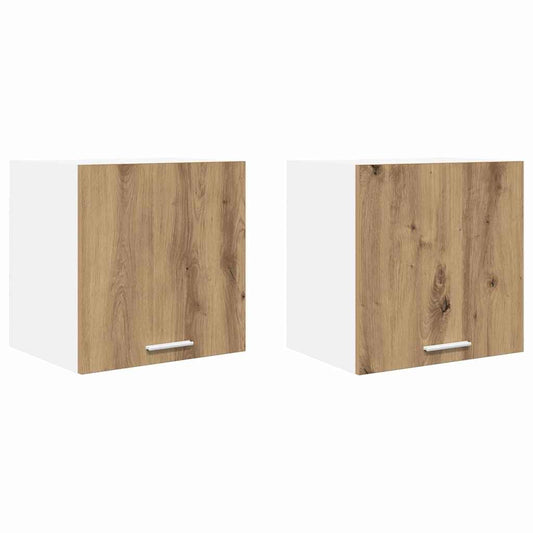 vidaXL Hanging Cabinet 2 pcs Artisan Oak and White 40 x 31 x 40 cm