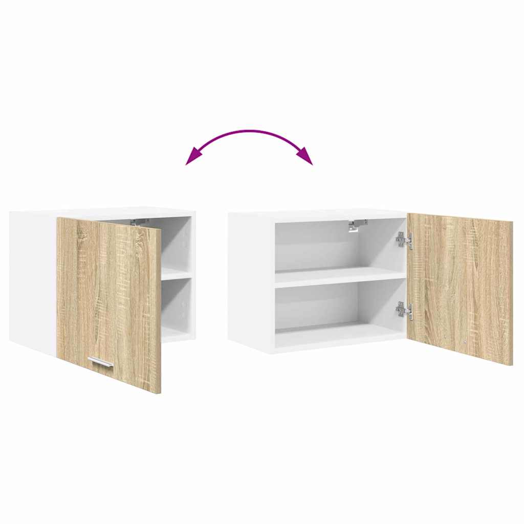 vidaXL Hanging Cabinet Sonoma Oak and White 50 x 31 x 40 cm