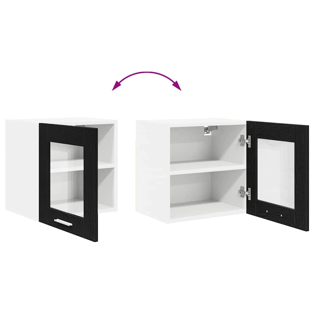vidaXL Hanging Cabinet Black Oak 40 x 31 x 40 cm Engineered Wood