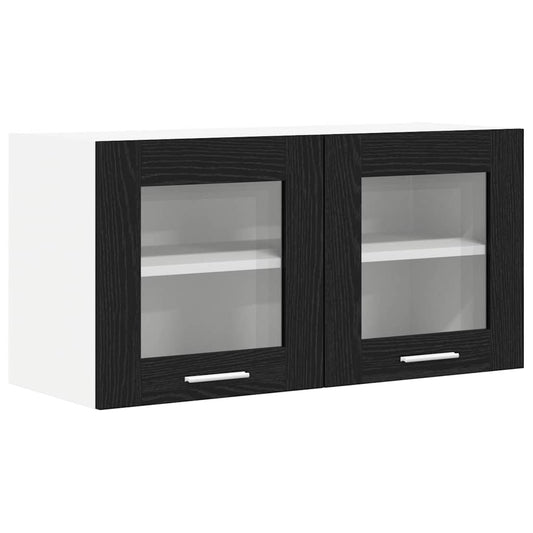 vidaXL Hanging Cabinet Black Oak and White 80 x 31 x 40 cm