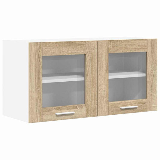 vidaXL Hanging Cabinet Sonoma Oak and White 80 x 31 x 40 cm