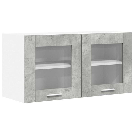 vidaXL Hanging Cabinet Concrete Grey and White 80 x 31 x 40 cm