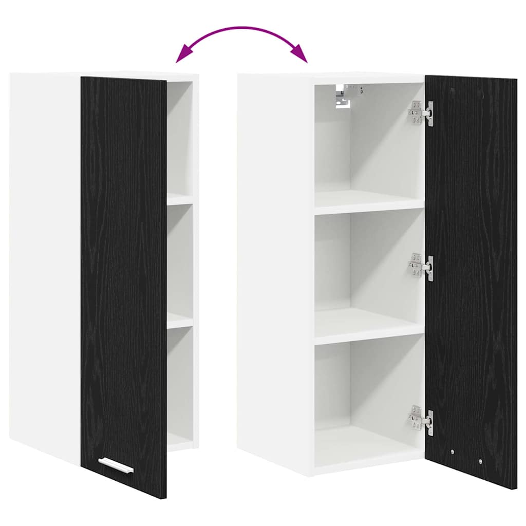 vidaXL Hanging Cabinet Black Oak and White 30 x 31 x 80 cm