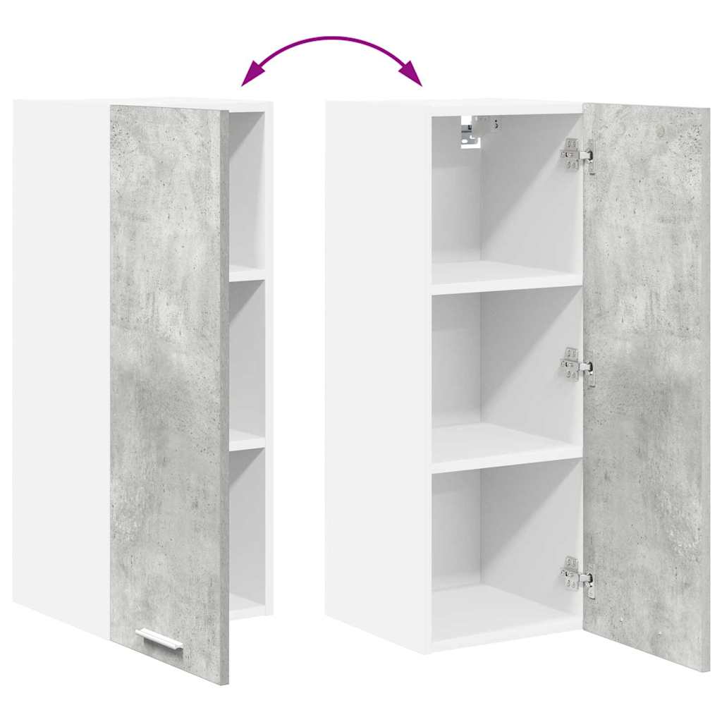 vidaXL Hanging Cabinet Concrete Grey and White 30 x 31 x 80 cm