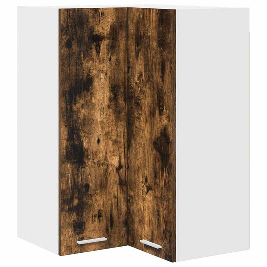 vidaXL Hanging Cabinet Smoked Oak and White 57 x 57 x 80 cm
