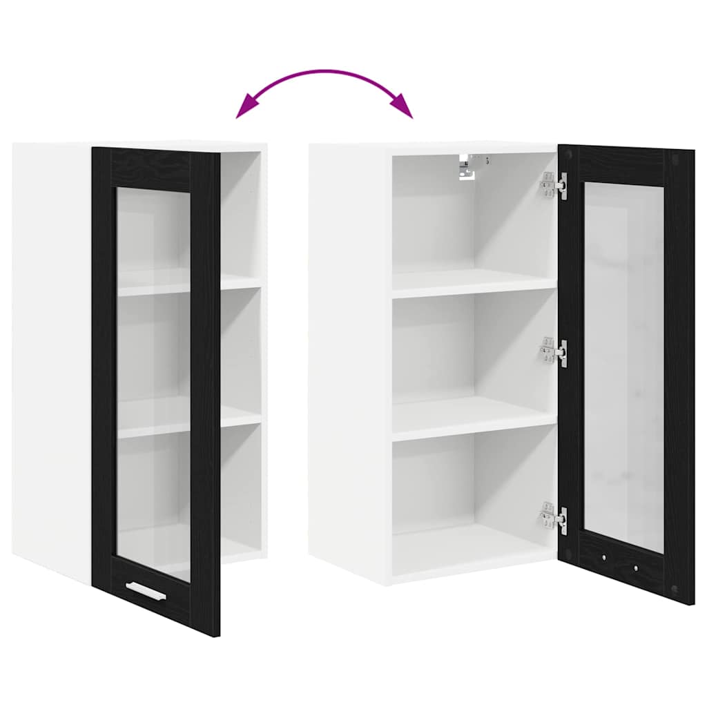 vidaXL Hanging Cabinet Black Oak 40 x 31 x 80 cm Engineered Wood