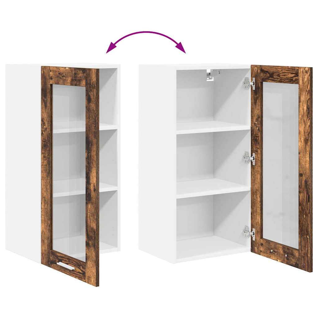 vidaXL Hanging Cabinet Smoked Oak 40 x 31 x 80 cm Engineered Wood