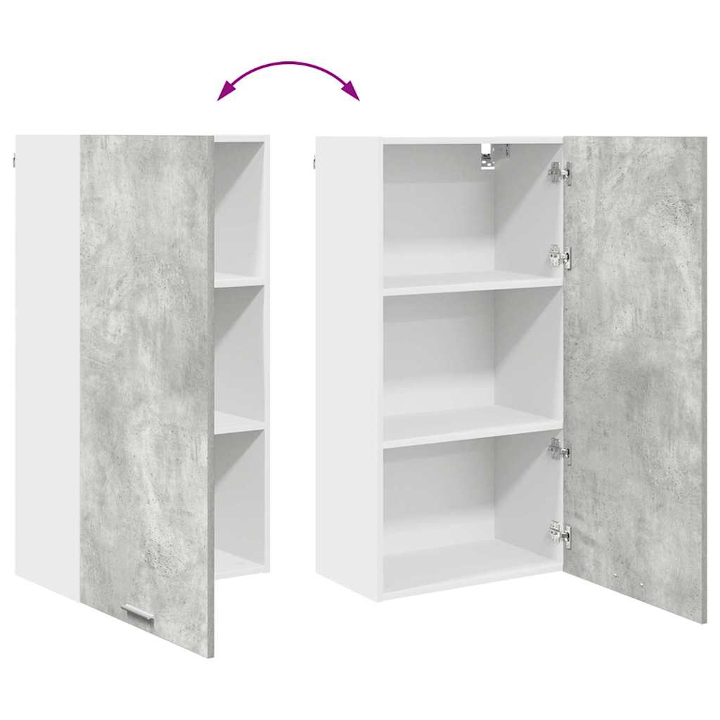 vidaXL Hanging Cabinet Concrete Grey and White 50 x 31 x 100 cm