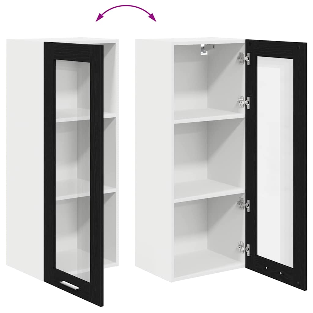 vidaXL Hanging Cabinet Black Oak 40 x 31 x 100 cm Engineered Wood