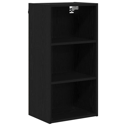 vidaXL Hanging Cabinet Black Oak 40 x 29.5 x 80 cm Engineered Wood