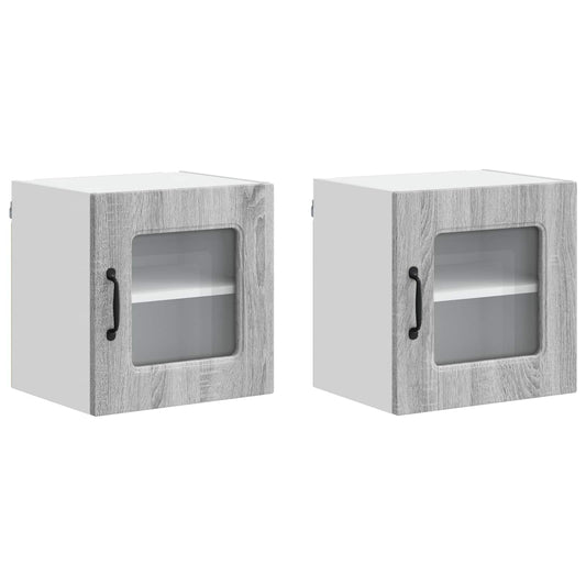 vidaXL Dishwasher Panel Kalmar 2 pcs Grey Sonoma 40 x 31 x 40 cm