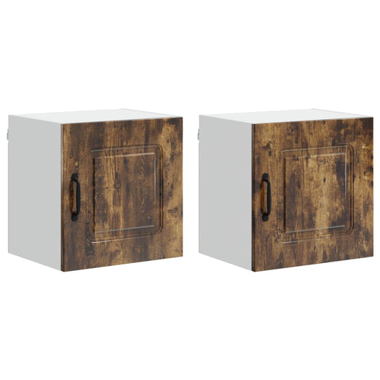 vidaXL Dishwasher Panel Kalmar 2 pcs Smoked Oak 40 x 31 x 40 cm
