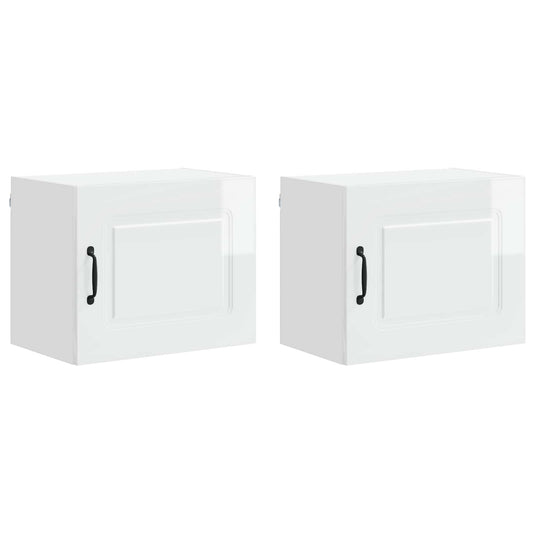 vidaXL Dishwasher Panel Kalmar 2 pcs High Gloss White 50 x 31 x 40 cm