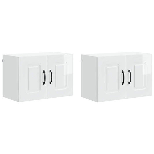 vidaXL Dishwasher Panel Kalmar 2 pcs High Gloss White 60 x 31 x 40 cm