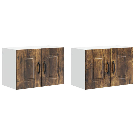vidaXL Dishwasher Panel Kalmar 2 pcs Smoked Oak 60 x 31 x 40 cm