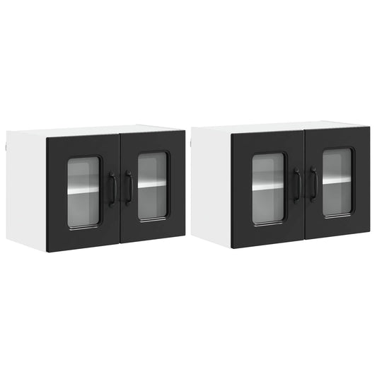 vidaXL Dishwasher Panel Kalmar 2 pcs Black 60 x 31 x 40 cm