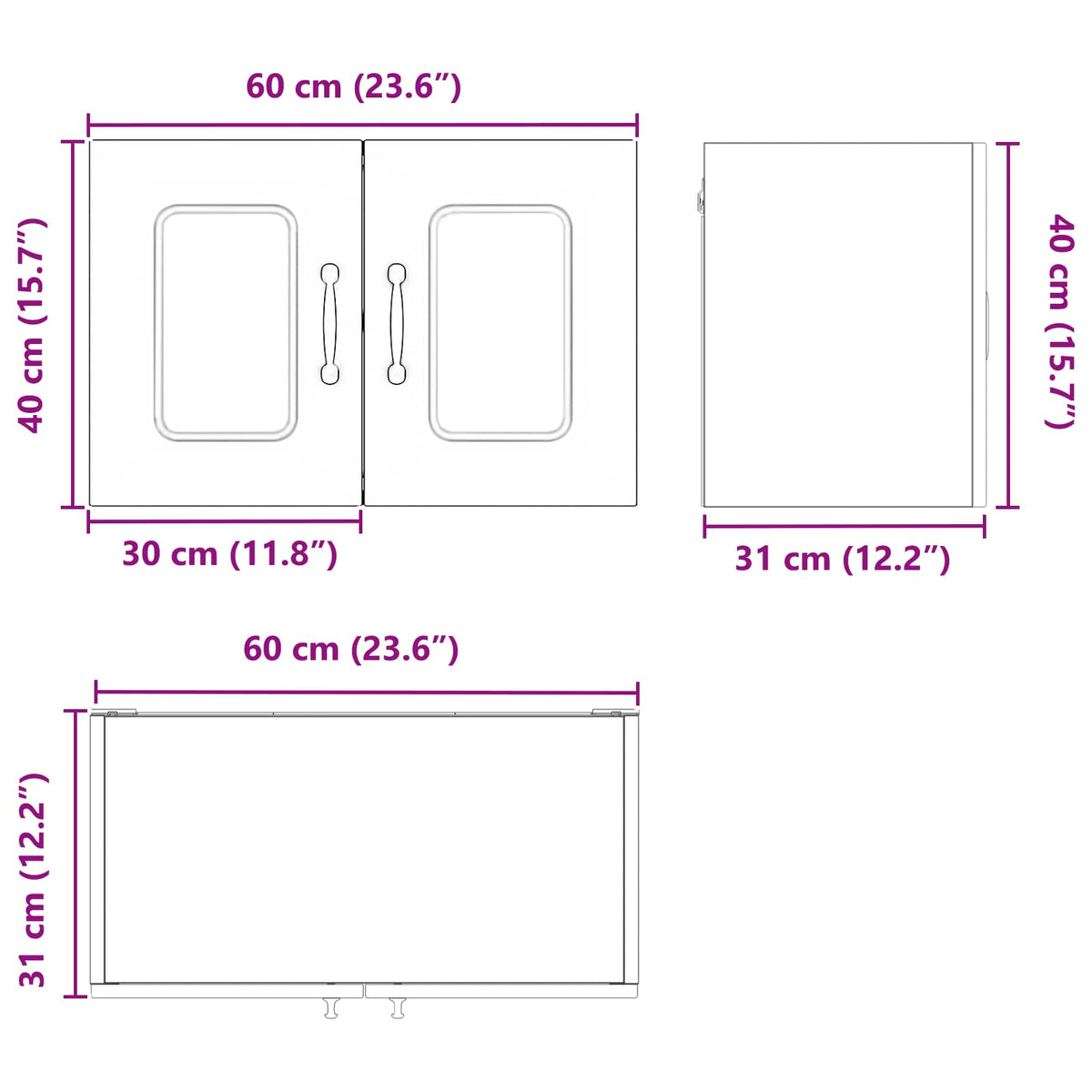 vidaXL Dishwasher Panel Kalmar Old Wood 60 x 31 x 40 cm