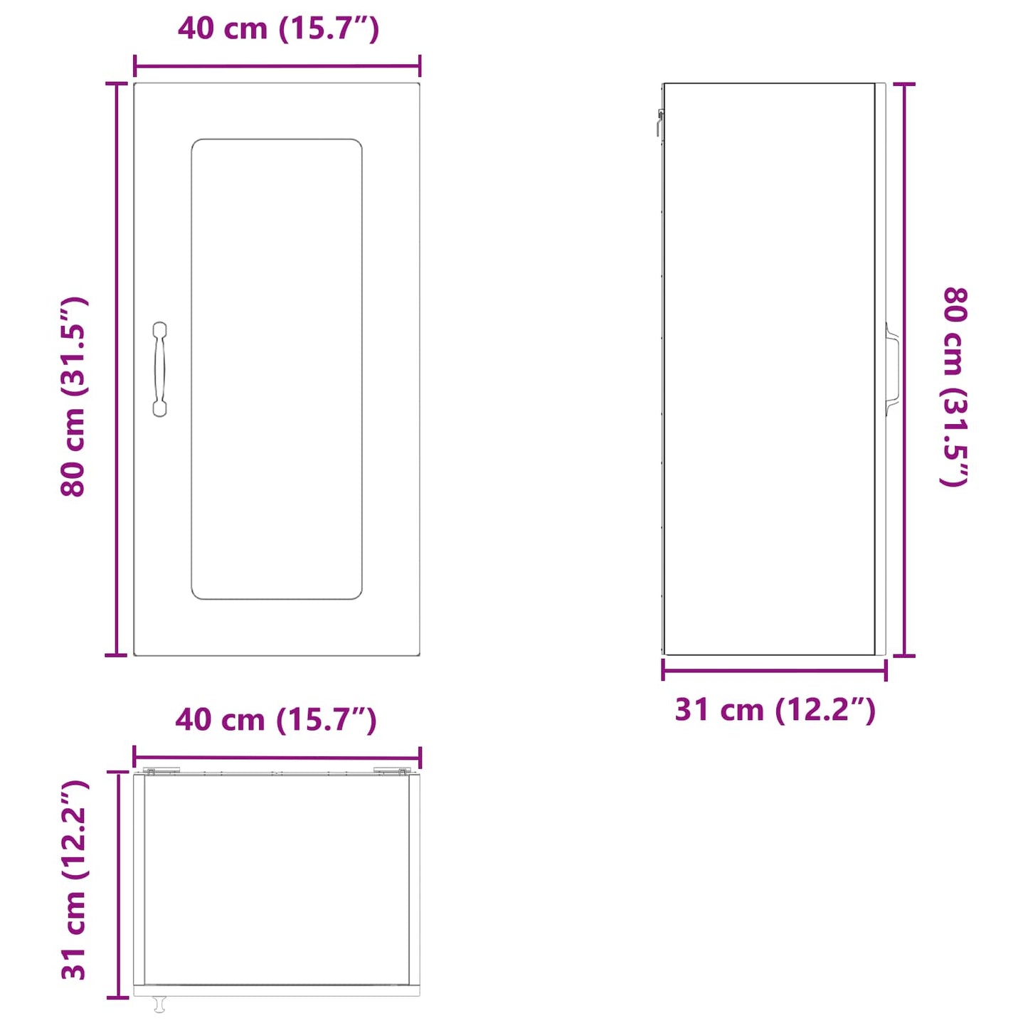 vidaXL Dishwasher Panel Kalmar 2 pcs Old Wood 40 x 31 x 80 cm