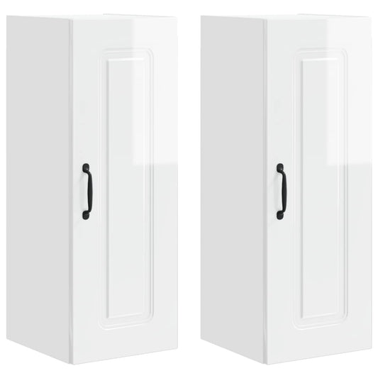 vidaXL Dishwasher Panel Kalmar 2 pcs High Gloss White 30 x 31 x 80 cm