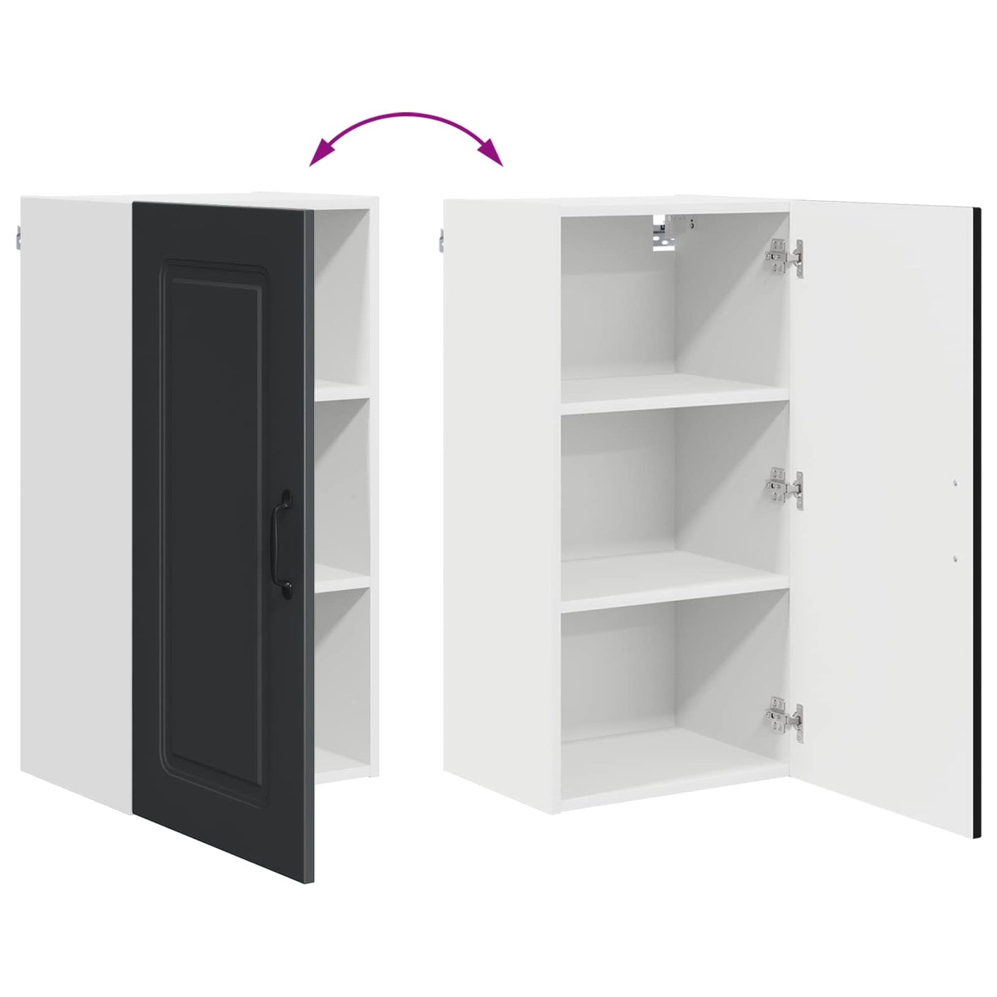 vidaXL Dishwasher Panel Kalmar Black 40 x 31 x 80 cm Engineered Wood