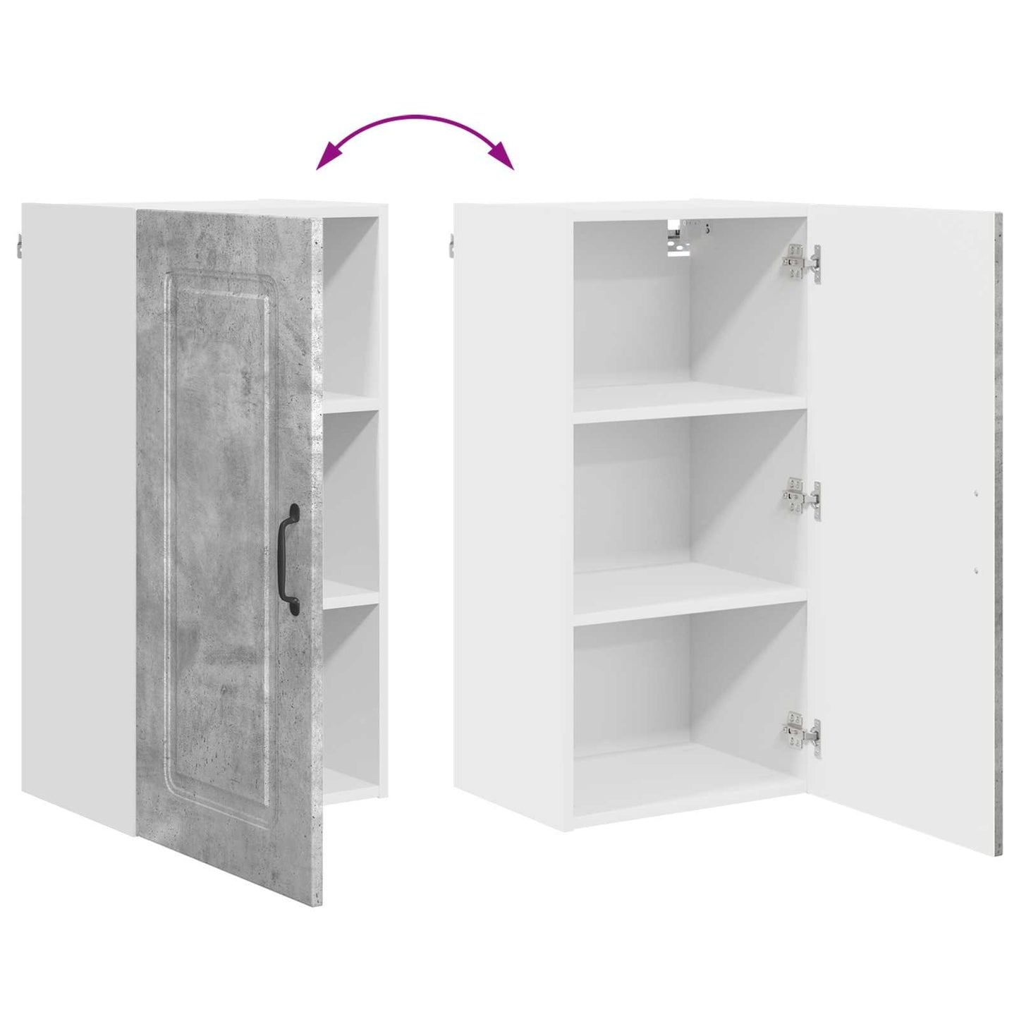 vidaXL Dishwasher Panel Kalmar Concrete Grey 40 x 31 x 80 cm