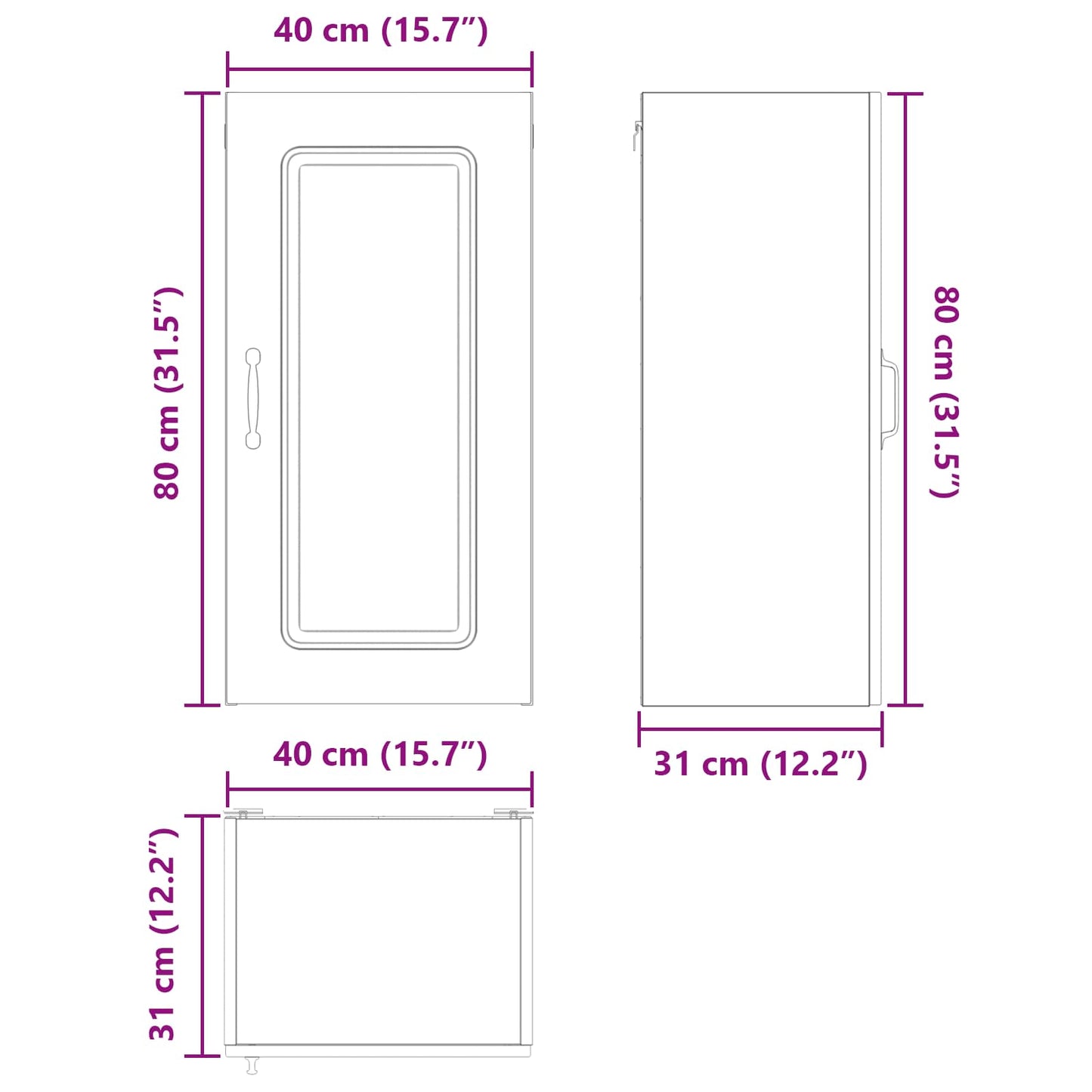 vidaXL Dishwasher Panel Kalmar Old Wood 40 x 31 x 80 cm