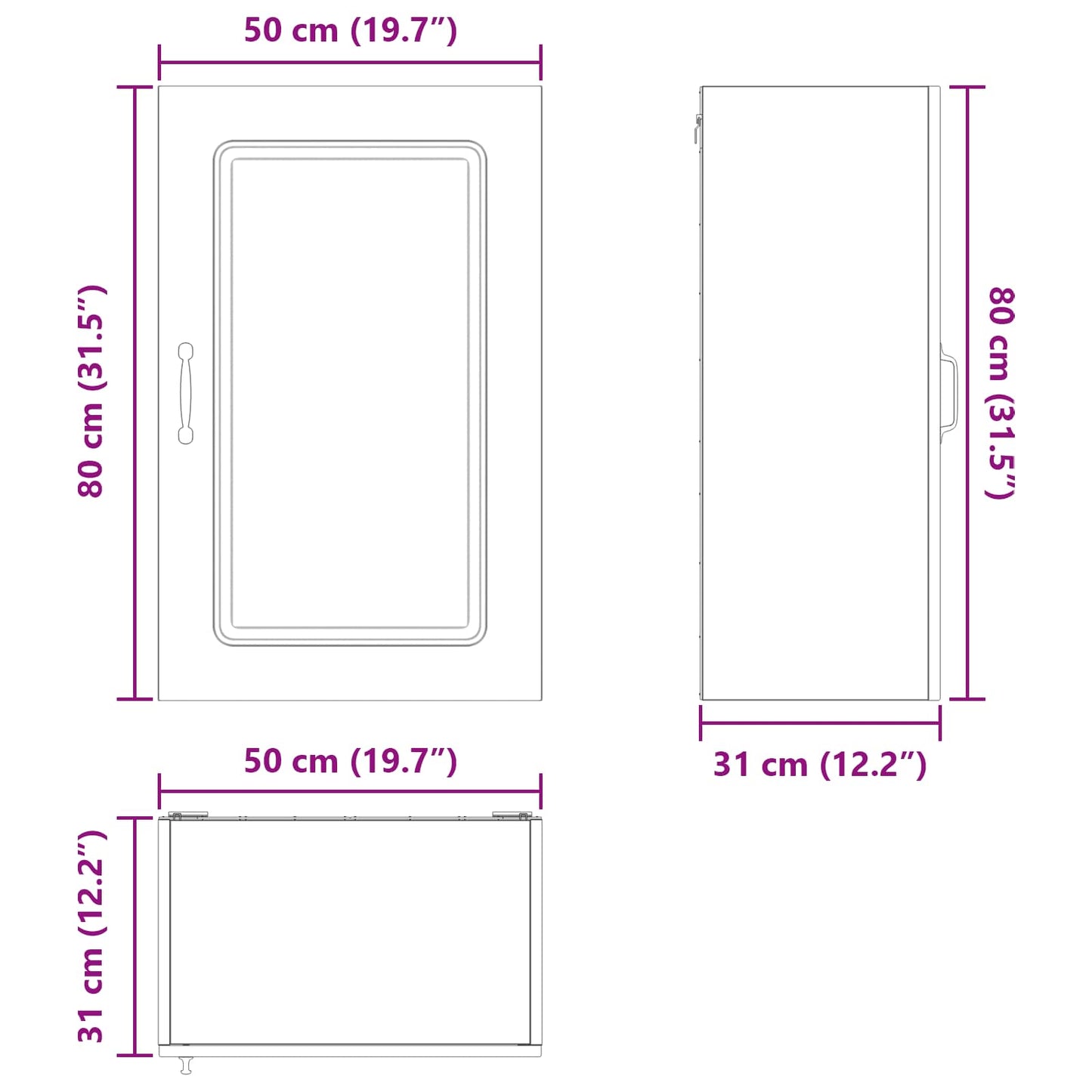 vidaXL Dishwasher Panel with Storage Kalmar Old Wood 50 x 31 x 80 cm