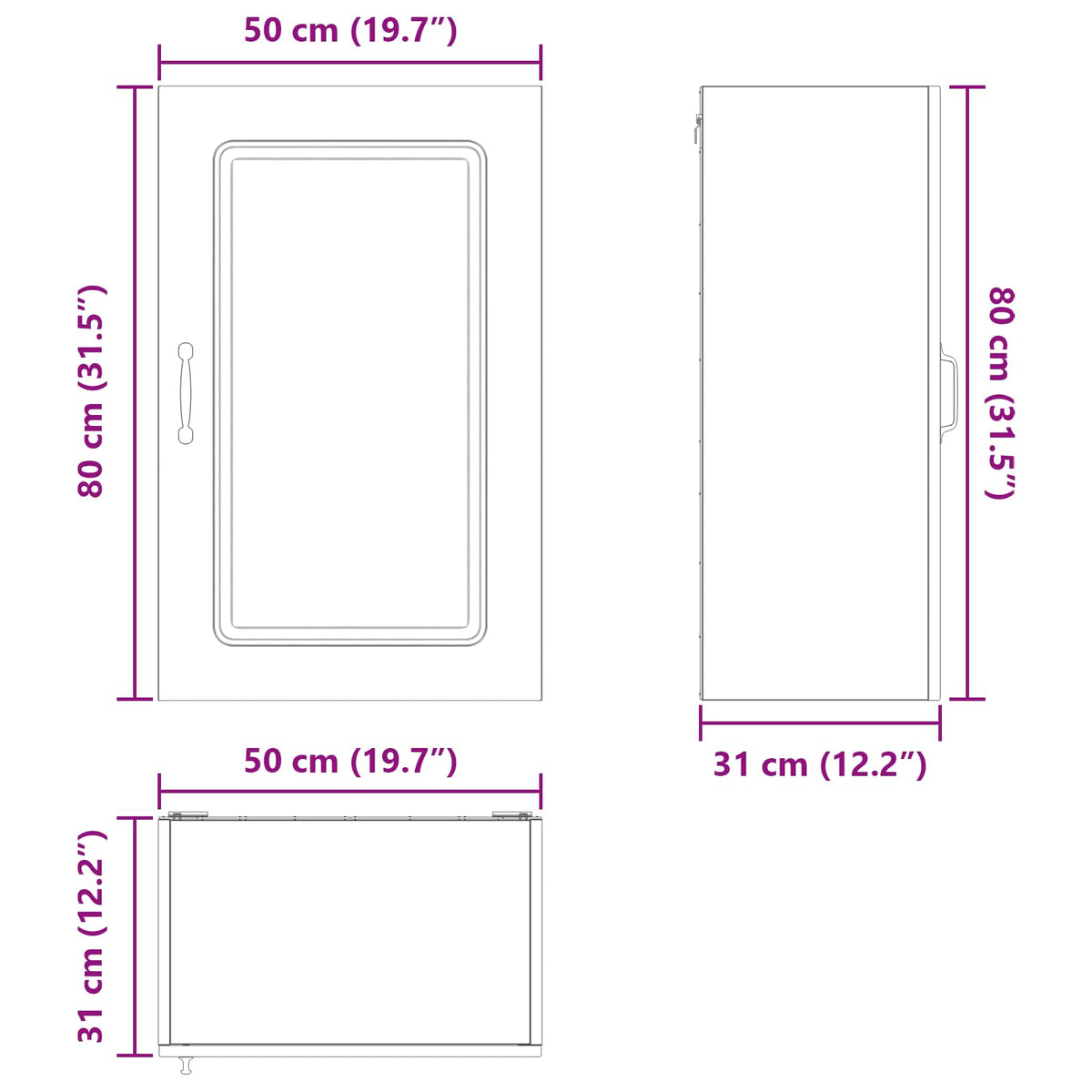 vidaXL Dishwasher Panel Kalmar Old Wood 50 x 31 x 80 cm
