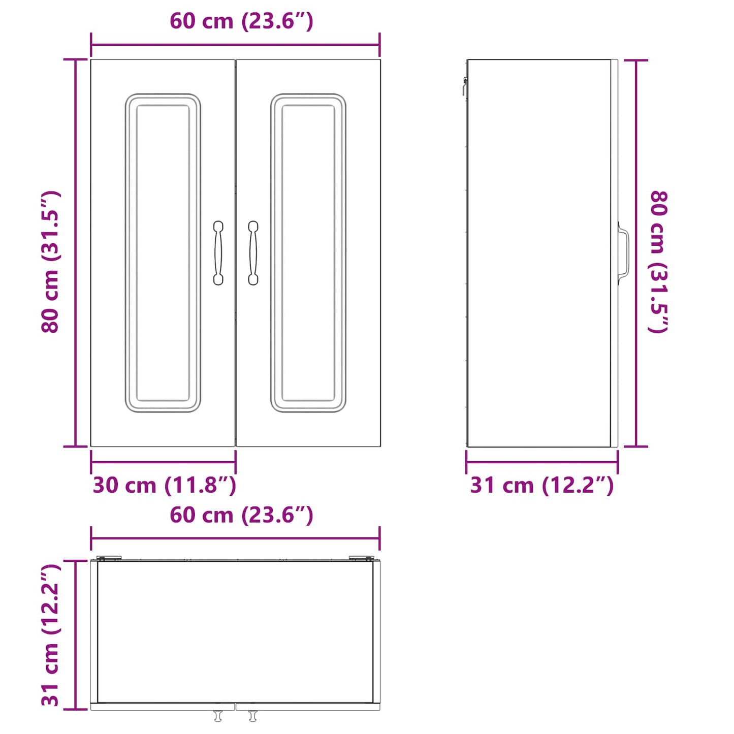 vidaXL Dishwasher Panel Kalmar Old Wood 60 x 31 x 80 cm