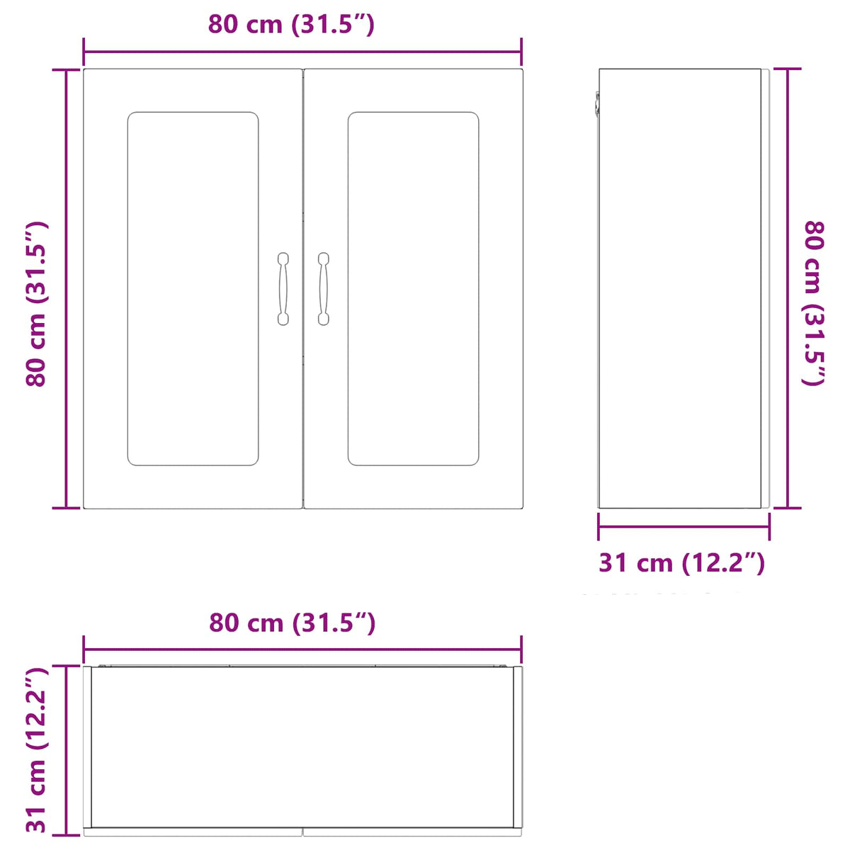 vidaXL Dishwasher Panel Kalmar Smoked Oak 80 x 31 x 80 cm