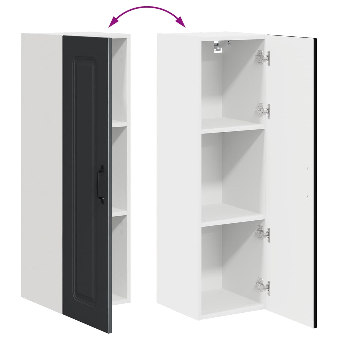 vidaXL Dishwasher Panel Kalmar Black 30 x 31 x 100 cm Engineered Wood