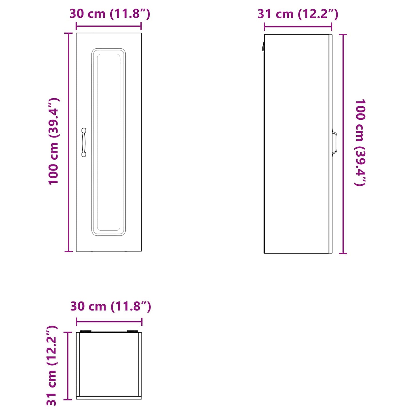 vidaXL Dishwasher Panel Kalmar Old Wood 30 x 31 x 100 cm