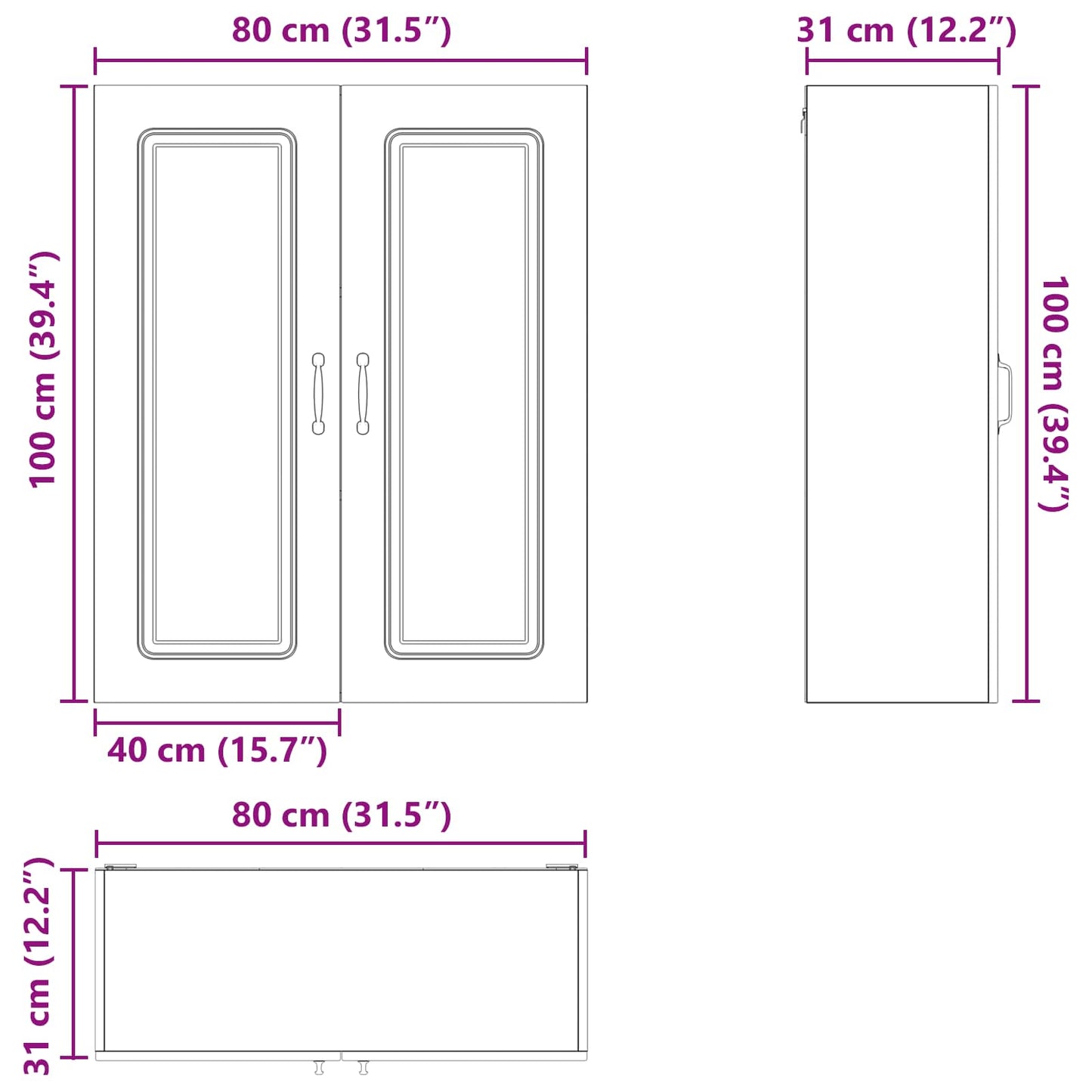 vidaXL Dishwasher Panel Kalmar Old Wood 80 x 31 x 100 cm