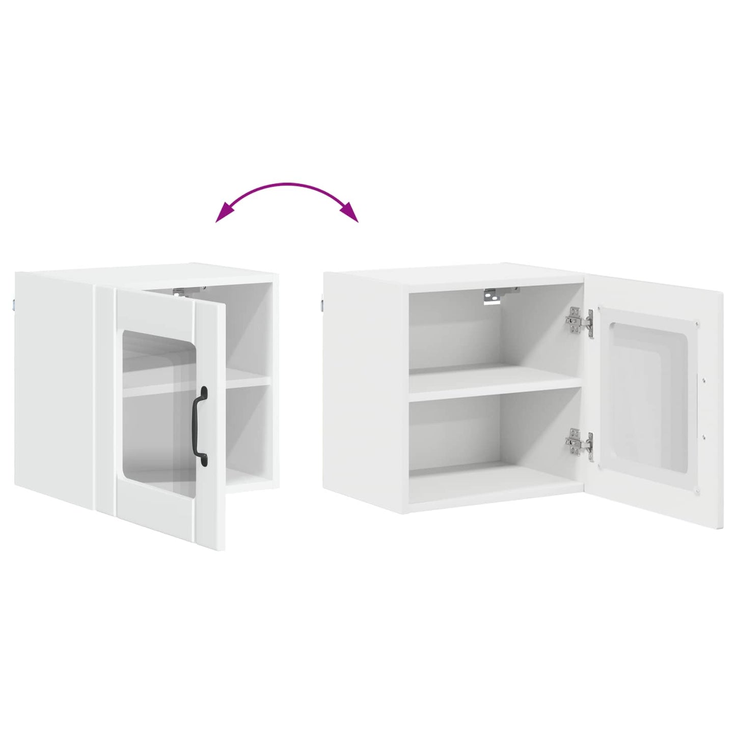 vidaXL Wall Glass Cabinet LUCCA High Gloss White 40 x 31 x 40 cm